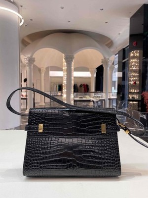 YSL Saint Laurent Manhattan Small Calfskin Leather Flap Crossbody