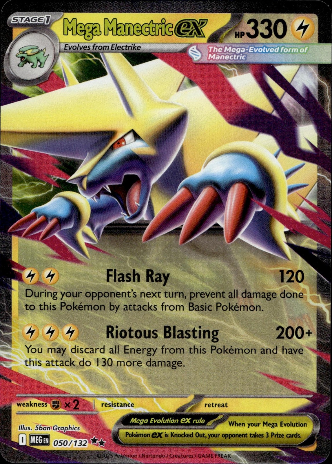 Mega Manectric ex 050/132 Double Rare Mega Evolution Multi Item Discount NM