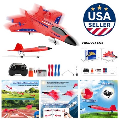 Ready to Fly Red F-22 Raptor RC Jet with 6-Axis Gyro   Beginner-Friendly Fun