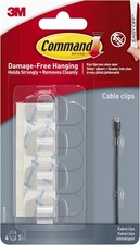 Command Clear Round Cord Clips, 4 Clips and 5 Adhesive Strips, Transparent - Da