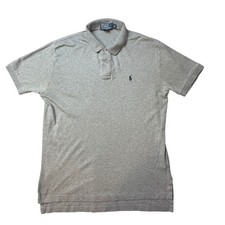 Polo Ralph Lauren Polo Shirt Mens M Gray Short Sleeve Cotton Jersey Pony Logo