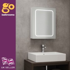 Small Bathroom Cabinet Cupboard with LED Light | Bathroom Wall Storage| 50cm