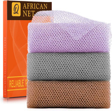 3 Pieces African Exfoliating Net African Net Long Net Bath Sponge Exfoliating Sh