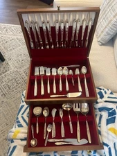 Rose Solitaire by Towle Sterling Silver Flatware Set For 12 Service 103 Pieces