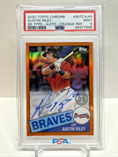 2020 Topps Chrome Austin Riley 1985 Topps Orange On-Card Auto /25 PSA 9