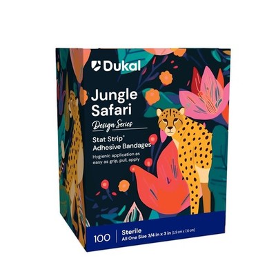 Dukal Safari Stat Strip  Adhesive Bandages 3/4'' x 3'' (Box of 100) 3/4  x 3  