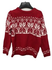 Hanna Andersson Fair Isle Nordic Sweater Red 120 Boys 6-7 Holiday Christmas