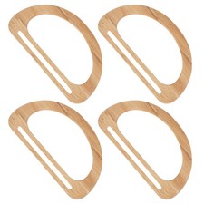 4 Pcs Wooden Purse Handle Bag Making Supplies Shaped Grip Crochet Handles