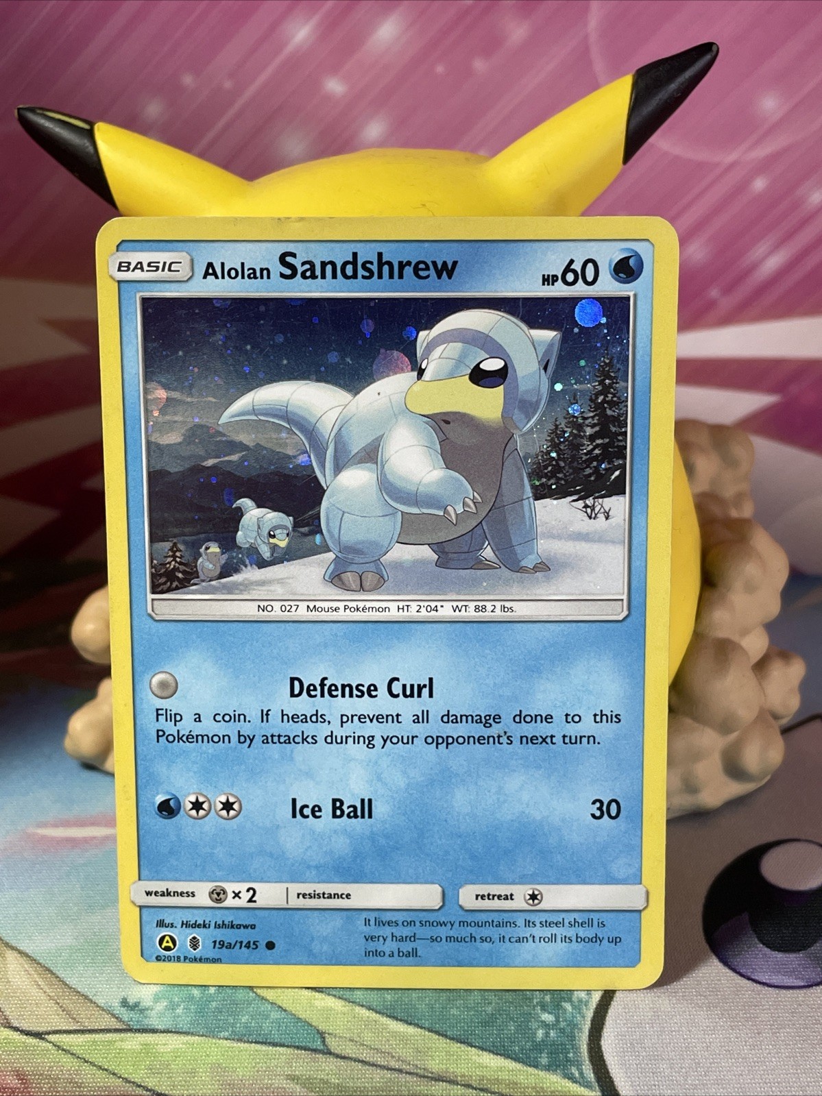 Sun & Moon Promo Alolan Sandshrew 19A/145 Cosmos Holo Pokemon Card (1242)