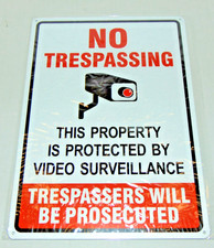 No Trespassing This Area Under Video Surveillance security camera 10"x 14" Sign