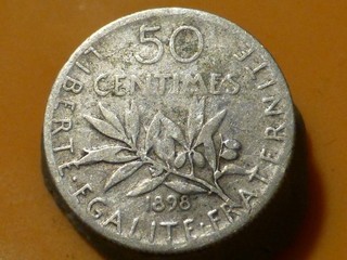 50 CENTIMES SEMEUSE (ARGENT) 1898 RECHERCHEE & QUALITE TB !