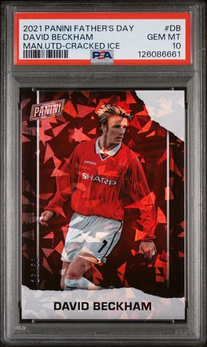 2021 Panini Fathers Day David Beckham Cracked Ice /50 PSA 10 (POP 7)