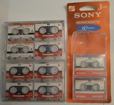 Sony & Panasonic Microcassettes - 30min & 60min -10 total with 2 60min are NEW