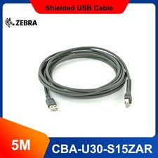 Zebra Barcode Scanner CBA-U30-S15ZAR Shielded USB Cable 15ft Straight