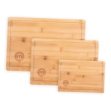  Bamboo Cutting Boards for Kitchen, Wooden Cutting Board Set of 3, Reversible