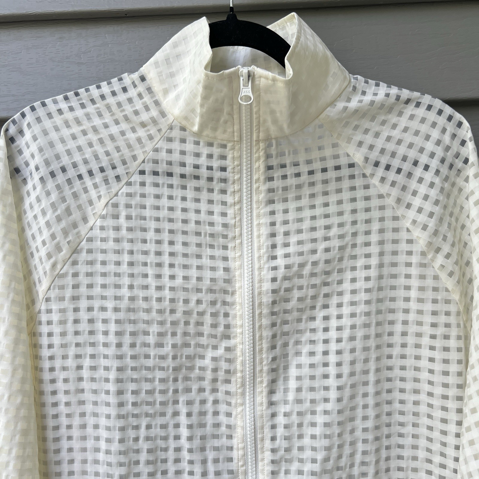 Fabletics Jacket Funnel Neck Lightweight Grid Pat… - image 2