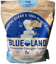 Blue Land Free Clear 100 Plastic Free Dishwasher Detergent Tablets 110-Ct