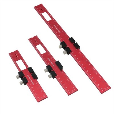 Pocket Rule Aluminium Set 12/8/6 Inch Woodworking Ruler with Slide Stop 3pcs