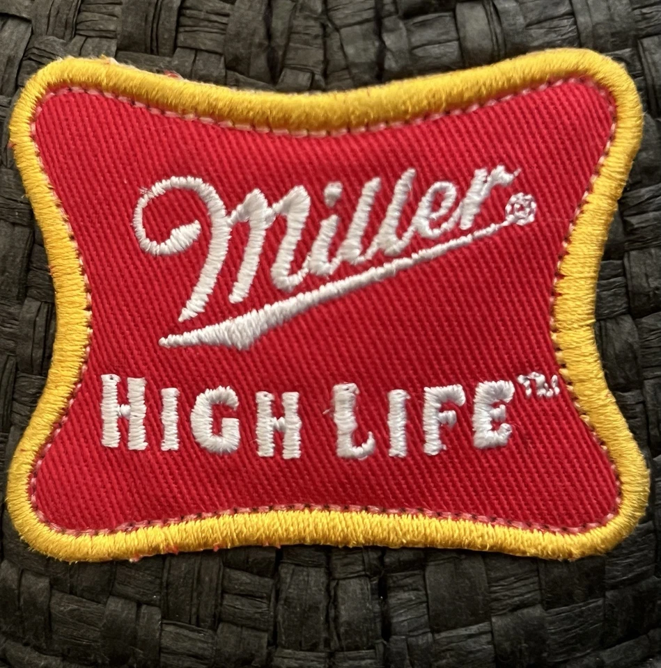 Gorra de béisbol Miller High Life OSFA sombrero de pesca tejido negro frente 2005 hombre cueva Foto 3 de 4