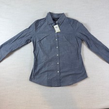 NWT Banana Republic Tailored Fit Long Sleeve Button Down Shirt Blue Womens 10