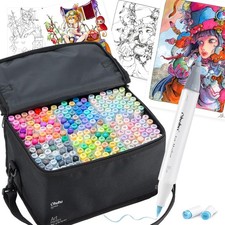 Ohuhu Marker Pens 216 Colors Fine  Brush Tip  - Pastel Markers Japan New