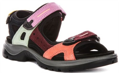 Ecco Offroad Yucatan Leather Slip On Womens Sandal In Multi Colour US 6 - 12