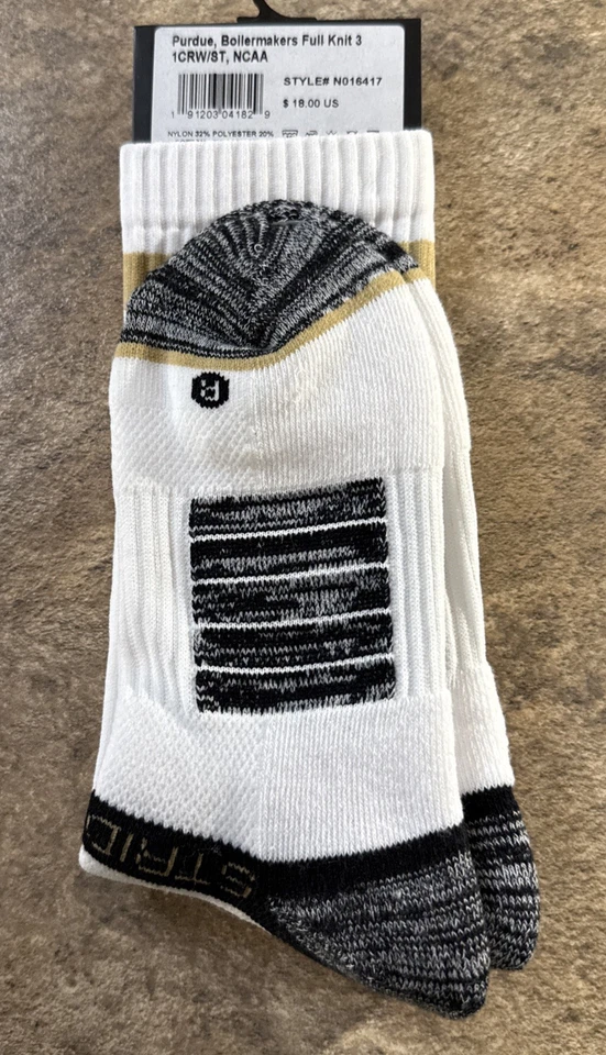 Purdue Boilermakers M/L 8-12 Socks Strideline Full Knit NWT - Image 3 of 4