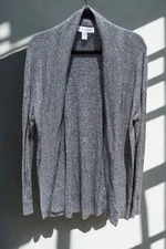 Pure Energy Womens Plus Open Longsleeve Cardigan Gray Size 1X