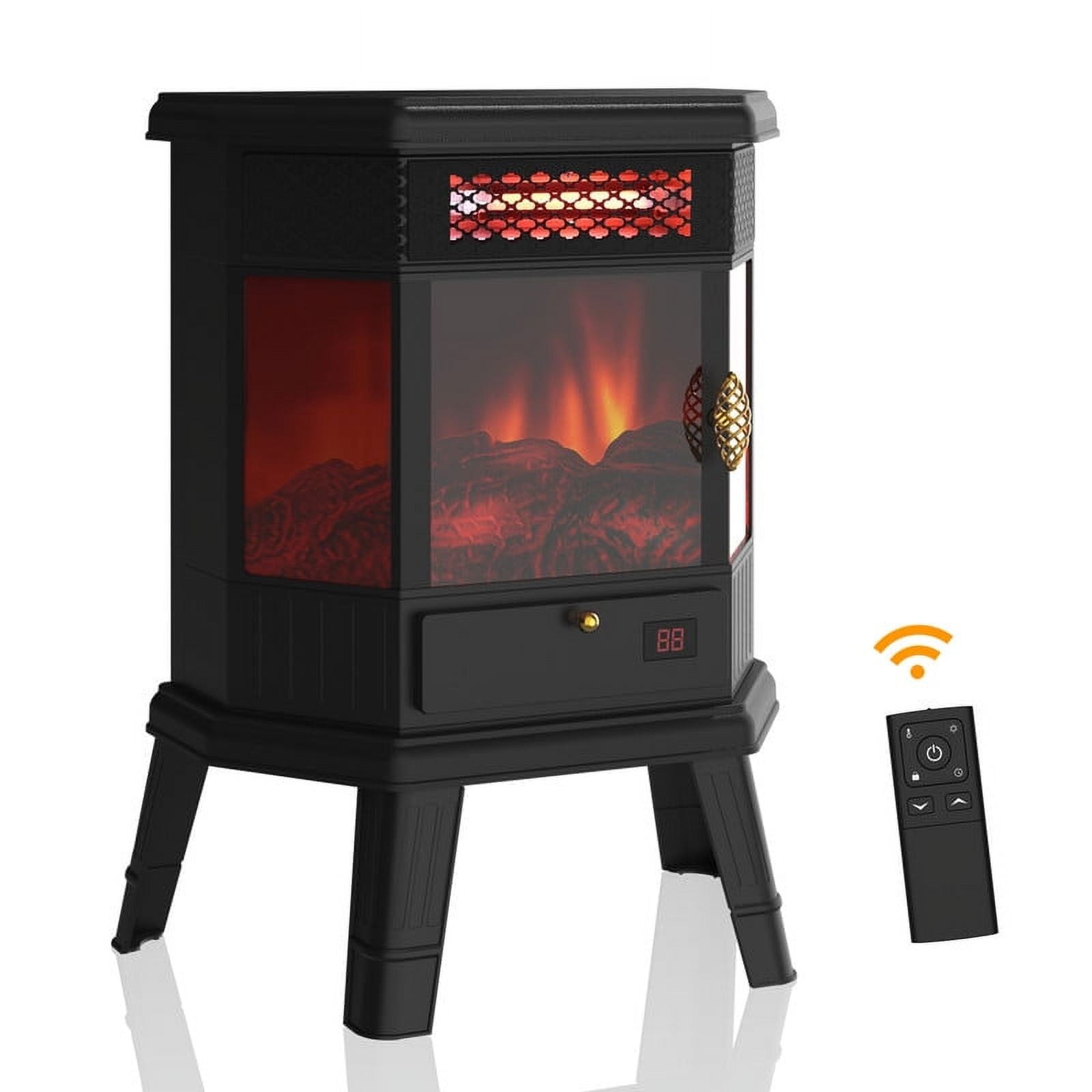Электрический каминный обогреватель RealSmart Flow 6 Pro с 22 таймерами дистанционного управления - ЧЕРНЫЙ 12690₽