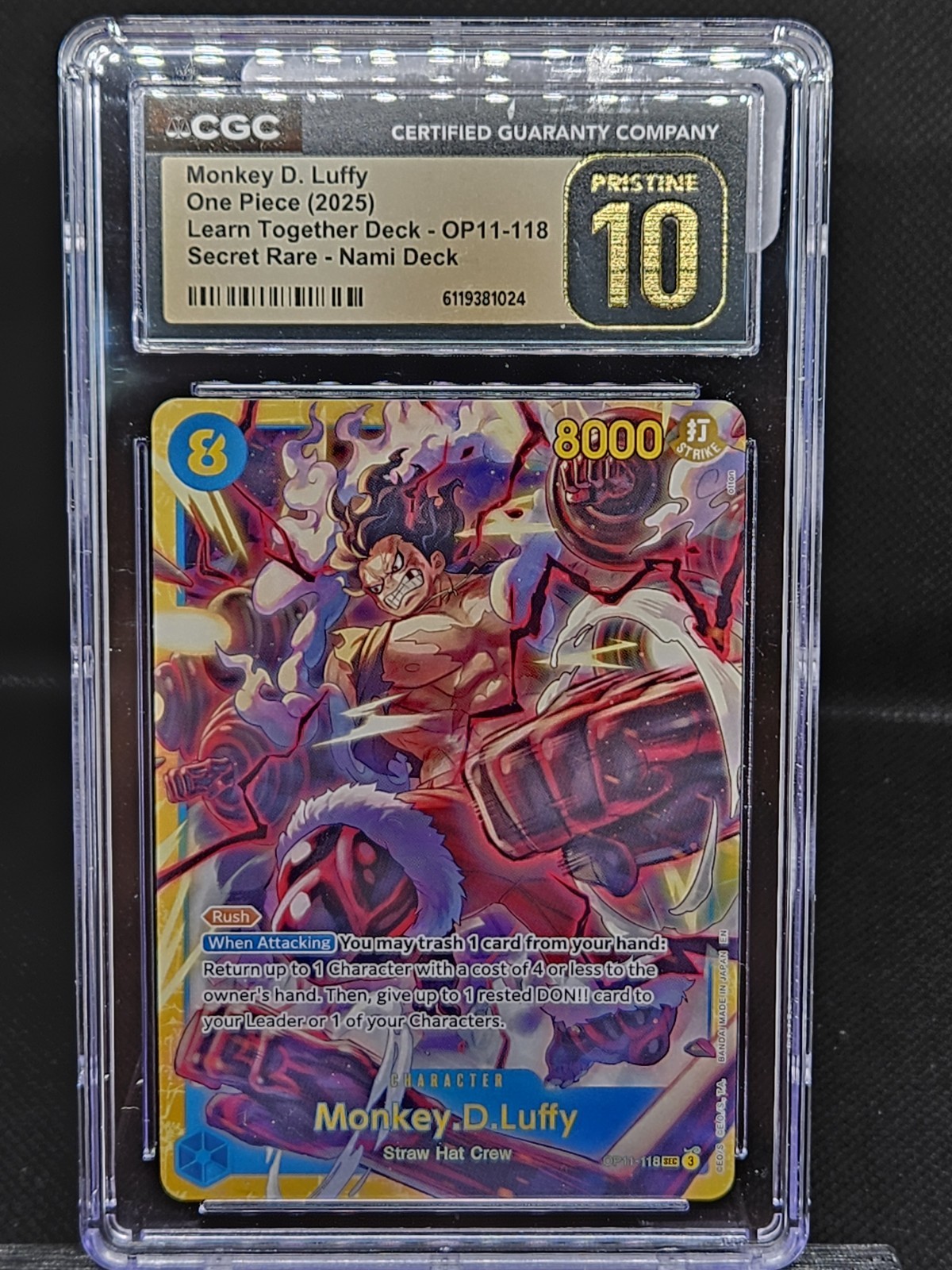 2025 Learn Together Deck Set (Nami Deck) Monkey.D.Luffy OP11-118 CGC Pristine 10