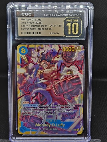 2025 Learn Together Deck Set (Nami Deck) Monkey.D.Luffy OP11-118 CGC Pristine 10