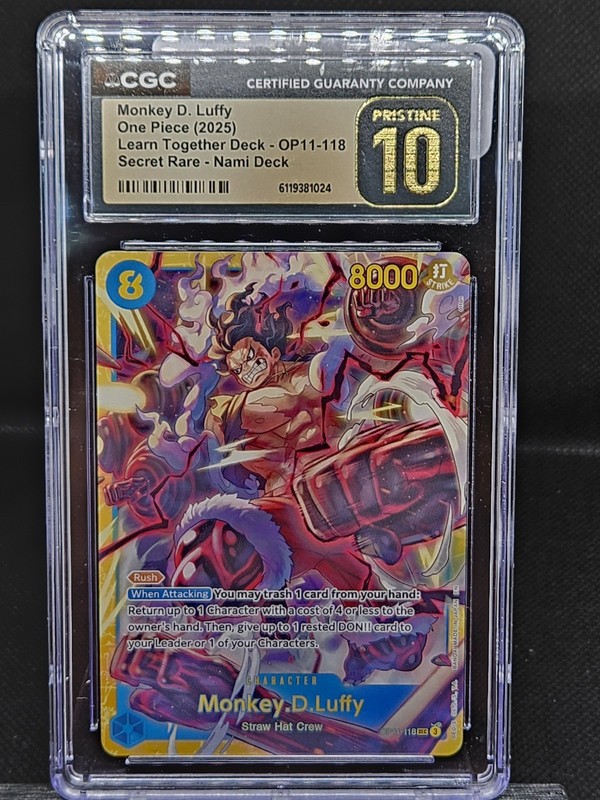 2025 Learn Together Deck Set (Nami Deck) Monkey.D.Luffy OP11-118 CGC Pristine 10