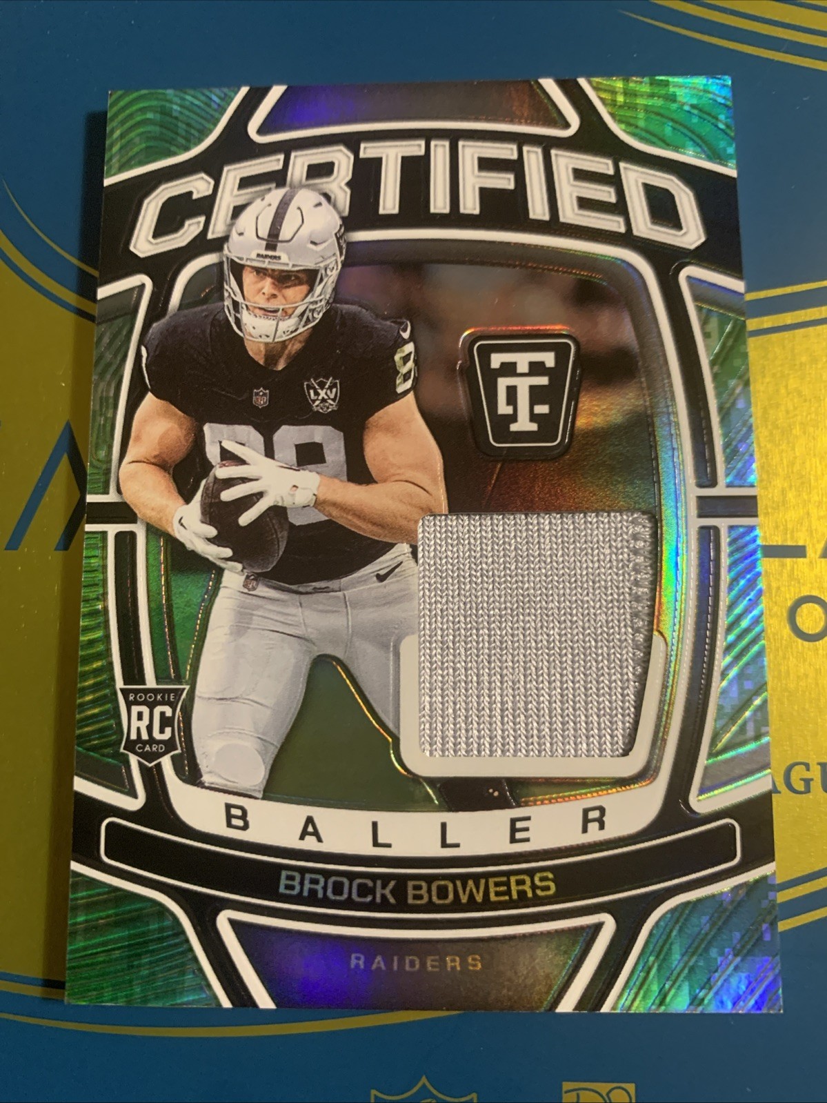 Brock Bowers Panini Totally Certified Certified Baller Relics #CBBRB Mirror Platinum Camo