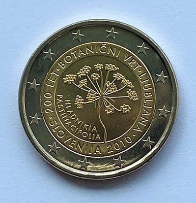 SLOVENIA - 2   commemorative euro coin 2010 - Botanic Gardens in Ljubljana 200