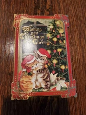 NEW BOXED PUNCH STUDIO KITTY HUGGING EMB HOLIDAY CHRISTMAS CARDS ENV 10 CT