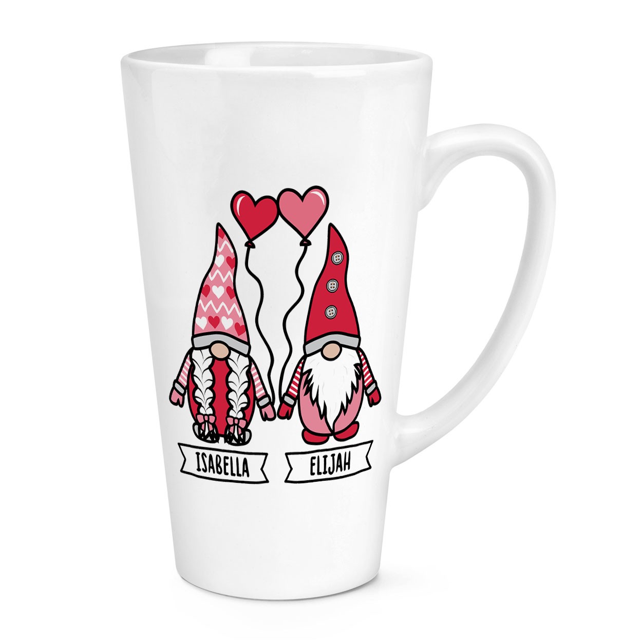 Personalised Gonk Gnome His Hers Valentines 17oz Large Latte Mug Cup Girlfriend