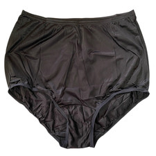 Vintage Vanity Fair Panties Nylon 6/42 Granny Brief Wide Gusset 15712 Black