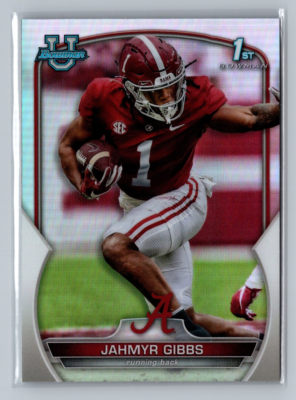 2022 Bowman University Chrome #82 Jahmyr Gibbs Refractor