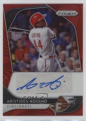 2020 Panini Prizm Rookie Red Prizm 51/75 Aristides Aquino #RA-AQ Auto RC 0i2a