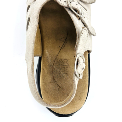 Women 7.5 W SAS Mystic Slingback Sandals Beige Leather  display picture 1