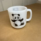 Vintage Panda Milk Glass Coffee Mug – Heat Resistant Glasbake USA