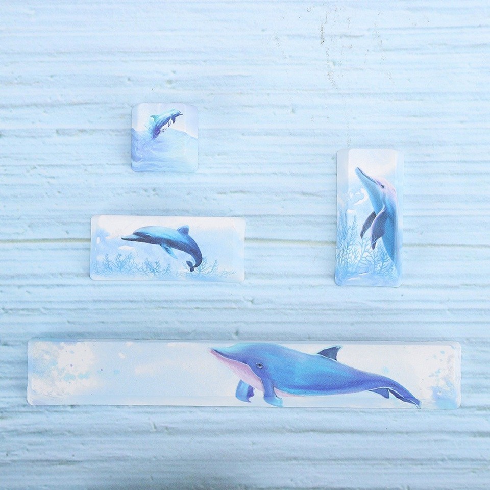 DIY Dolphin Pattern Keyboard Keycaps SpaceEScEnterNumpad Enter Keycap ...
