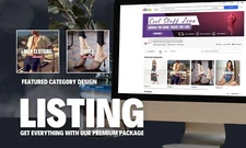 eBay listing template, eBay store template, beautiful red template, logo design