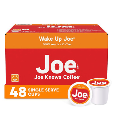 Joe Knows Coffee Single Serve Cups Pods and Capsules Wake up Joe 48 Count