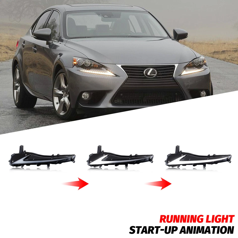 LED Daytime Running Light for Lexus IS250 IS200t IS300 IS350 2014-2016 DRL Kit - Image 4 of 4