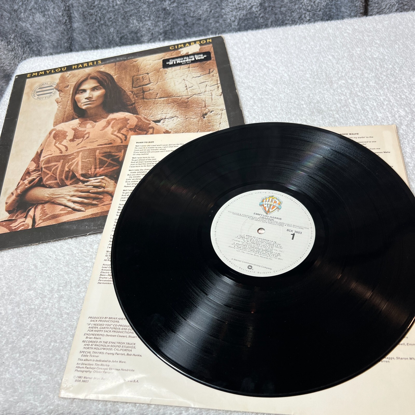 Emmylou Harris Cimarron Vinyl Record LP Warner Bros Records 3603