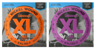 D'Addario XL-Serie - Saiten für 7-saitige E-Gitarre, EXL110-7 oder EXL120-7