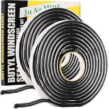 2 Pack Butyl Seal Tape, 3/8 X 30 Feet Black Rubber Sealant Tape, Leak Proof Put