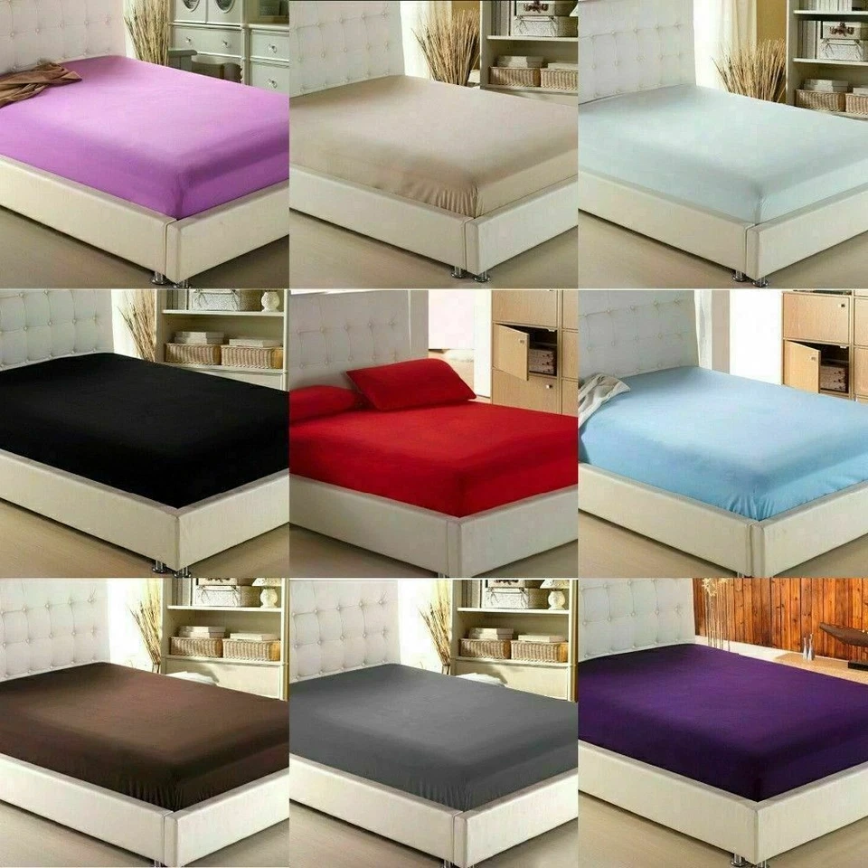 600TC Egyptian Pure Cotton Extra Deep Wall Fitted Sheet S/KS/D/Q/K Size 13Colors - image 3 of 4
