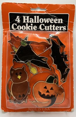 Fox Run Craftsman Metal Cookie Cutters Halloween Owl Witch Bat Pumpkin Vintage